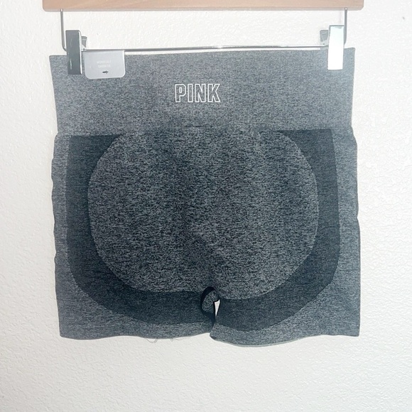 Pink Victoria's Secret High Waist Gray Seamless Butt Contour Workout Shortie NEW - Picture 4 of 9